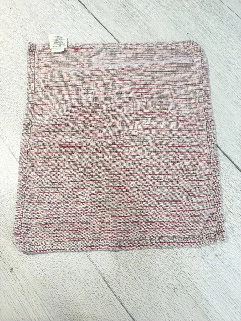 ANTHROPOLOGIE Set Of 6 Red Gold Beige Striped Napkins Square Bohemian  16” X 16”